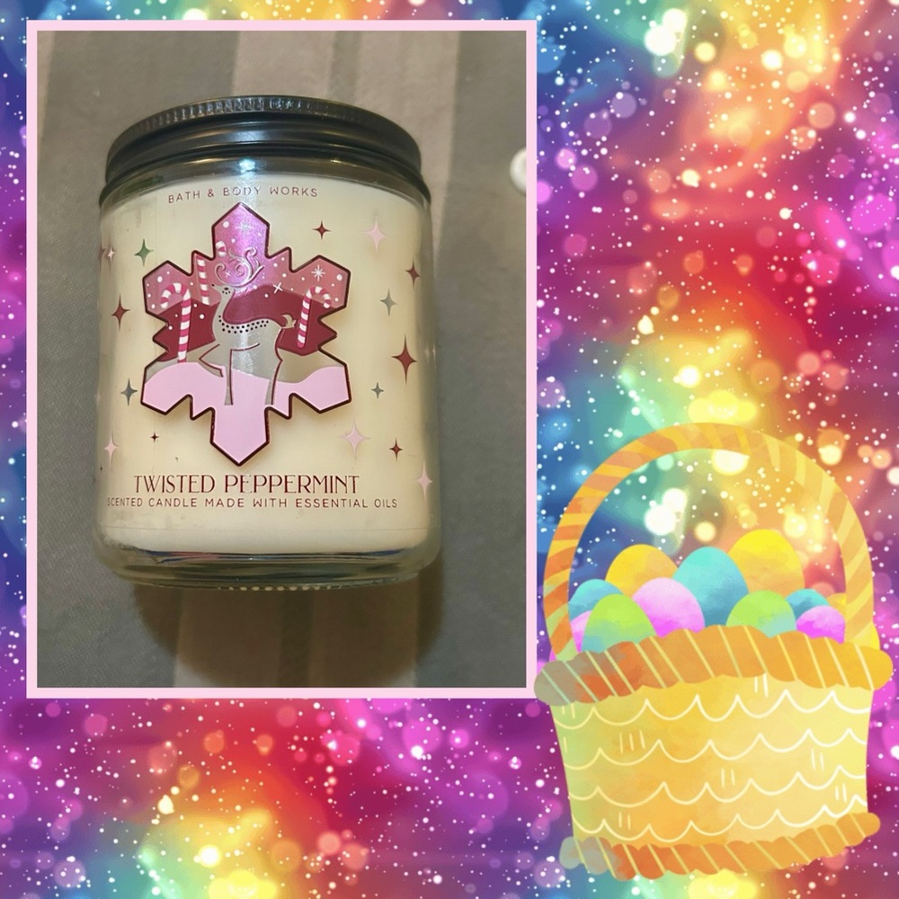 Bath & Body Works Twisted Peppermint Candle - Cream